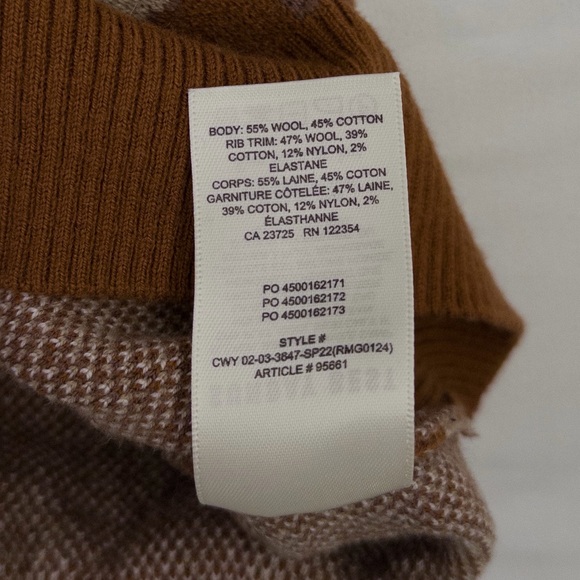 Sundeh Wool Crop Sweater Vest Retro Brown Pattern Knit Size Small EUC - Picture 6 of 8